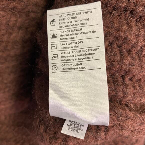 VINCE Size M Brown Rib Knit Alpaca Blend Two Pockets Cardigan - Picture 6 of 6